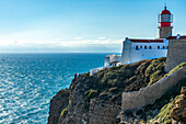  Europe, Portugal, Algarve, lighthouse at Cape Sao Vicente 
