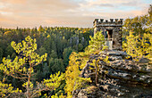 Kaiser-Wilhelm-Feste bei den Herkulessäulen im Bielatal, Sächsische Schweiz, Sachsen, Deutschland