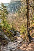 Wanderweg an den Schrammsteinen, Sächsische Schweiz, Sachsen, Deutschland