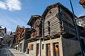  Antique buildings in the old village, Zermatt, Alps, Valais, Switzerland, Helvetia, Confederation, Europe 