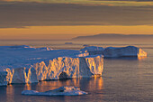  Iceberg in the evening light, Kangia Icefjord, UNESCO World Heritage Site, Disko Bay, West Greenland, Greenland 