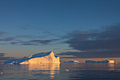  Iceberg in the evening light, Kangia Icefjord, UNESCO World Heritage Site, Disko Bay, West Greenland, Greenland 
