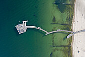 Luftbild der Seebrücke von Koserow, Insel Usedom, Mecklenburg-Vorpommern, Deutschland