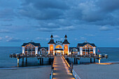  Sellin pier in the evening light, Ruegen Island, Baltic Sea, Mecklenburg-Western Pomerania, Germany 
