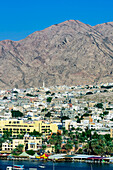 Blick auf  die Stadt Akaba am Roten Meer, Jordanien, Arabische Halbinsel, Vorderasien