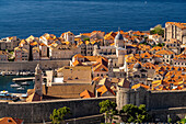 Stadtansicht der Altstadt von oben gesehen, Dubrovnik, Kroatien, Europa 
