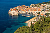  City view of the Old Town seen from above, Dubrovnik, Croatia, Europe  