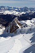  on the Marmolada, Dolomites Veneto, Italy, winter 