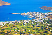 Livadi Bucht von oben, Livadi, Insel Serifos, Kykladen, Griechenland