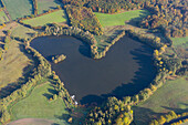  Heart-shaped lake in the district of Herzogtum Lauenburg, Schleswig-Holstein, Germany 