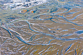 Gletscherfluss Holmsa, Luftbild, Winter, Island