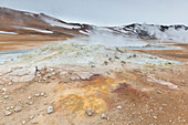 Solfatarenfeld Hveraroend am Berg Namafjall im Vulkansystem Krafla, Nordurland eystra, Island