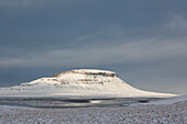  Stod mountain at snowy fjord, winter, Iceland 