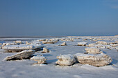  Ice floes in the Wadden Sea, winter, Schleswig-Holstein, Germany 