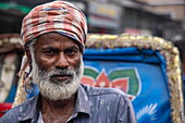 Porträt eines Rikschafahrers, Barisal (Barishal), Bezirk Barisal, Bangladesch, Asien