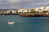 View of town harbour, Puerto del Rosario, Fuerteventura, Canary Islands, Spain