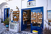  Exterior view of Home of Clay handicraft shop, Adamas, Milos, South Aegean, Greece, Europe 