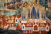  Mural at the Royal Palace, Phnom Penh, Phnom Penh, Cambodia, Asia 