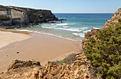 Sandy Carvalhal beach Costa Vicentina natural park, near Brejão, Alentejo Littoral, Portugal, Southern Europe