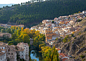 San Anton bridge and barrio neighbourhood,  Rio Júcar, Cuenca, Castille La Mancha, Spain