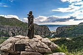  Statue of Mila Gojsalic above the Cetina Gorge near Omis, Croatia, Europe  