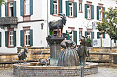  The Billy Goat Fountain in Deidesheim on the Wine Route, Rhineland-Palatinate, Germany 