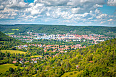  View of the western quarter of Jena with the Otto Schott and Carl Zeiss factories, Jena, Thuringia, Germany 