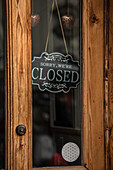  Closed sign on a door 