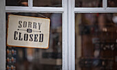  Closed sign on a door 