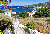 Treppenweg hinunter in den Hafenort Páli auf der Insel Nissyros (Nisyros, Nissiros, Nisiros) in Griechenland