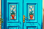 Traditional house door, Halki Island, Dodecanese Islands, Greeece