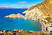 Firopotamos village, high angle view, Firopotamos, Milos Island, Cyclades Islands, Greece