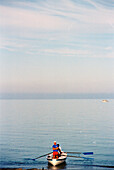  Liguria, sea, blue, vastness, peace, water fisherman, rowing boat 