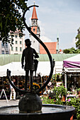 Karl-Valentin-Brunnen, Viktalienmarkt München, Bayern, Deutschland