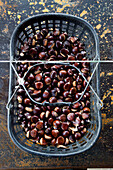  Basket with chestnuts 