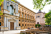 Seitenansicht der Nasriden Paläste, Burg Alhambra, Granada, Provinz Granada, Andalusien, Spanien