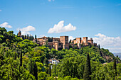  Alhambra Granada, view from Sacromonte, high, Granada province, Spain 