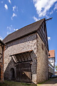  Historic building of the tithe barn in the old town, Steinau an der Straße, Spessart-Mainland, Hesse, Germany 