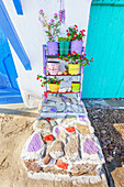 Fishermen houses decorations, Klima, Milos Island, Cyclades Islands, Greece
