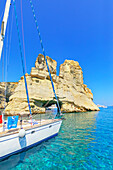 Kleftiko rock formations, Kleftiko, Milos Island, Cyclades Islands, Greece