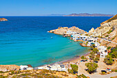 Firopotamos village, high angle view, Firopotamos, Milos Island, Cyclades Islands, Greece