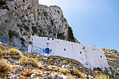  Monastery of Panagìa Psilí in the rocks high above the village of Metóchi on the island of Kalymnos (Kalimnos) in Greece 