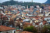  Blick über Gebäude im historischen Zentrum von Plovdiv, Bulgarien, Osteuropa 