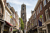 Famous fourteenth century Dom church tower in city of Utrecht, Netherlands