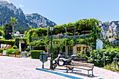  Mountain village Zia with taverns and church Agios Georgios on the island of Kos in Greece 