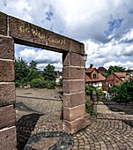 Märchenviertel Niederzwehren, Märchenplatz, Blick auf Häuser im Märchenviertel, Kassel, Hessen, Deutschland