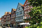  Medieval town, with half-timbered houses, Ochsenfurt, Mainfranken, Lower Franconia, Franconia, Bavaria, Germany 