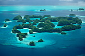 Luftaufnahme der Rock Islands, Kalksteininseln, Palau