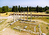 Asklipieion (Asklipion) auf der Insel Kos in Griechenland: Mittlere Terrasse, Ionische Säulen, Apollon-Tempel (Tempel des Apollo, Apollo-Tempel)