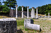  Asklipieion (Asklipion) on the island of Kos in Greece: Middle terrace, Ionic columns, Apollon Temple (Temple of Apollo, Apollo Temple) (left) and Asklipios Temple (Temple of Asklipios (right) 